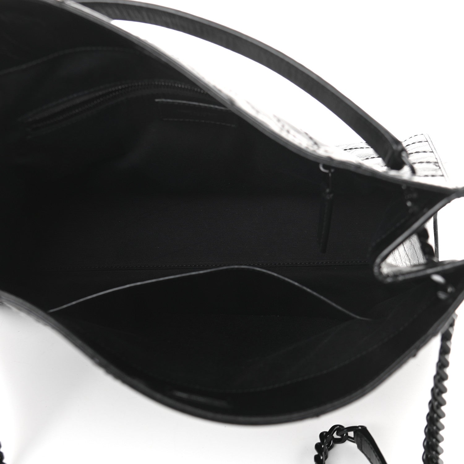Saint Laurent Crinkled Calfskin Matelasse Monogram Medium Niki Shopper Tote Black 5 of 9