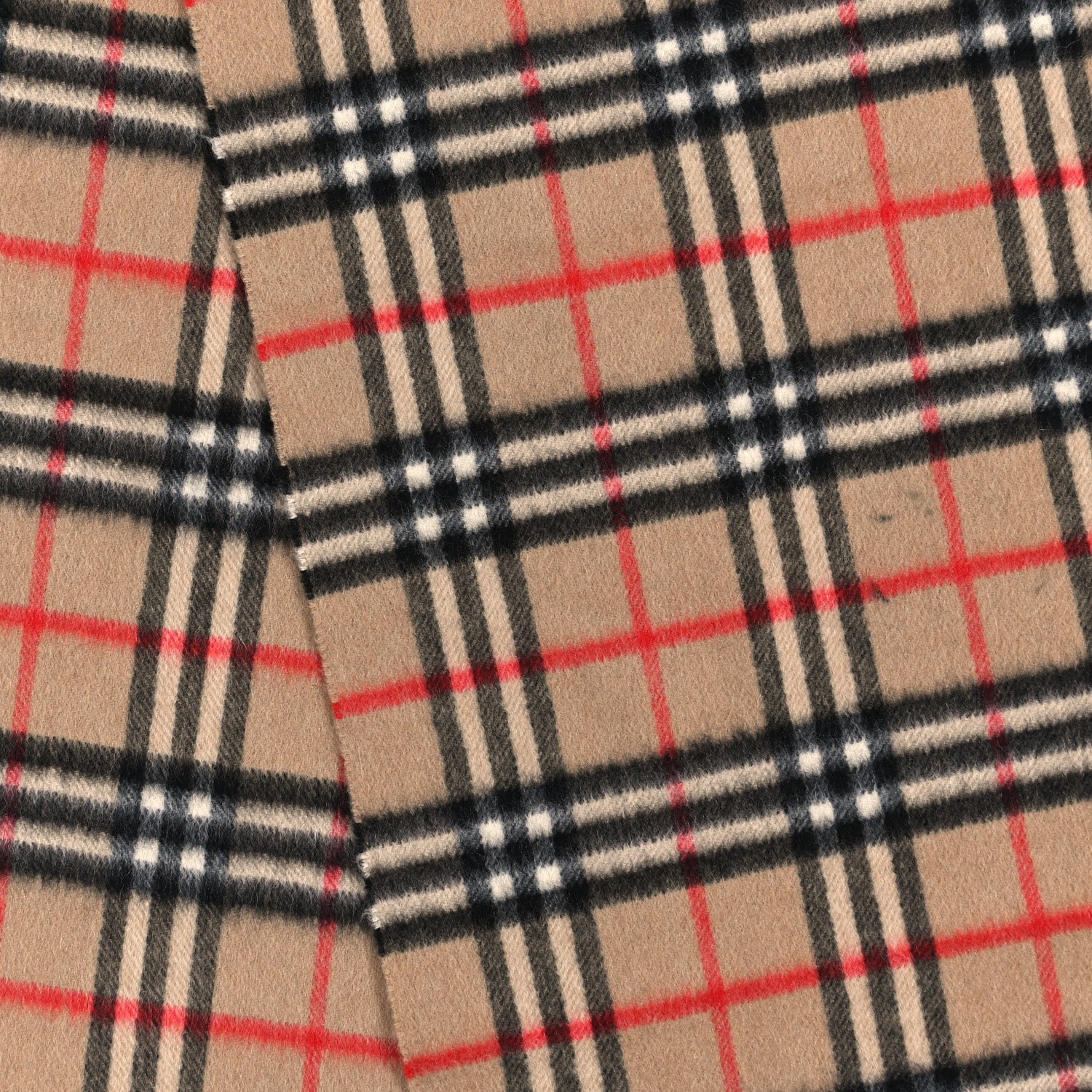 Burberry Cashmere House Check Fringe Scarf Camel 3 of 3