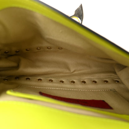 Valentino Garavani Vitello Mini Rockstud Flip Lock Crossbody Bag Yellow Fluo 5 of 9