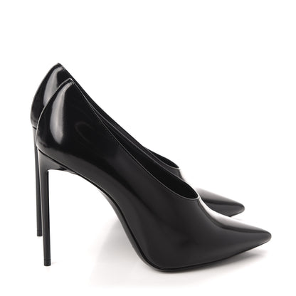 Saint Laurent Patent Calfskin Teddy High Vamp 105 Pumps 37.5 Black 4 of 10