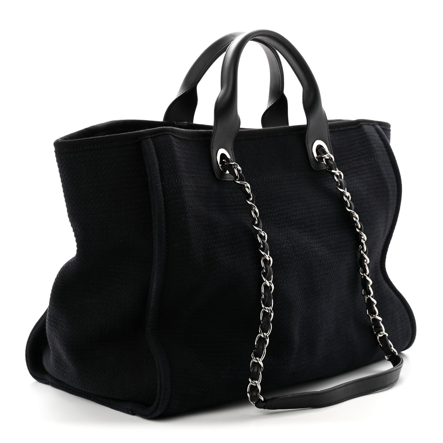 Chanel Mixed Fibers Medium Deauville Tote Black 4 of 12