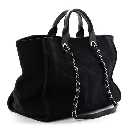 Chanel Mixed Fibers Medium Deauville Tote Black 4 of 12