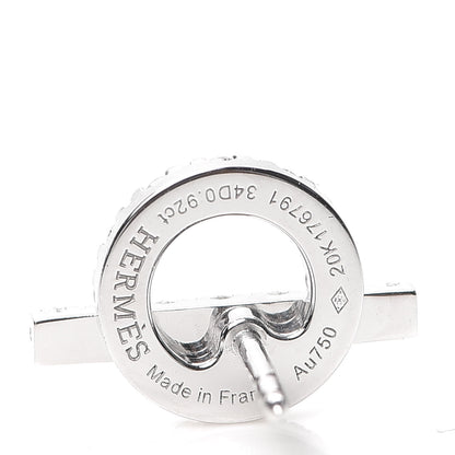 Hermes 18K White Gold Diamond Finesse Earrings 4 of 5