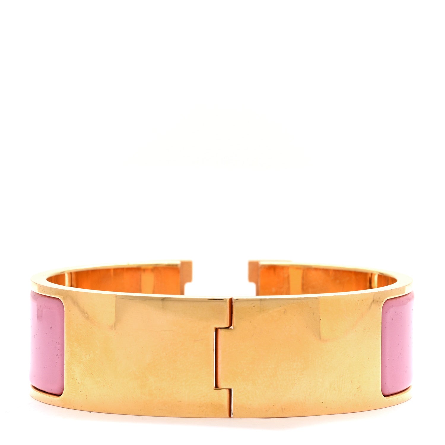 Hermes Enamel Wide Clic Clac H Bracelet GM Rose Velours 3 of 6