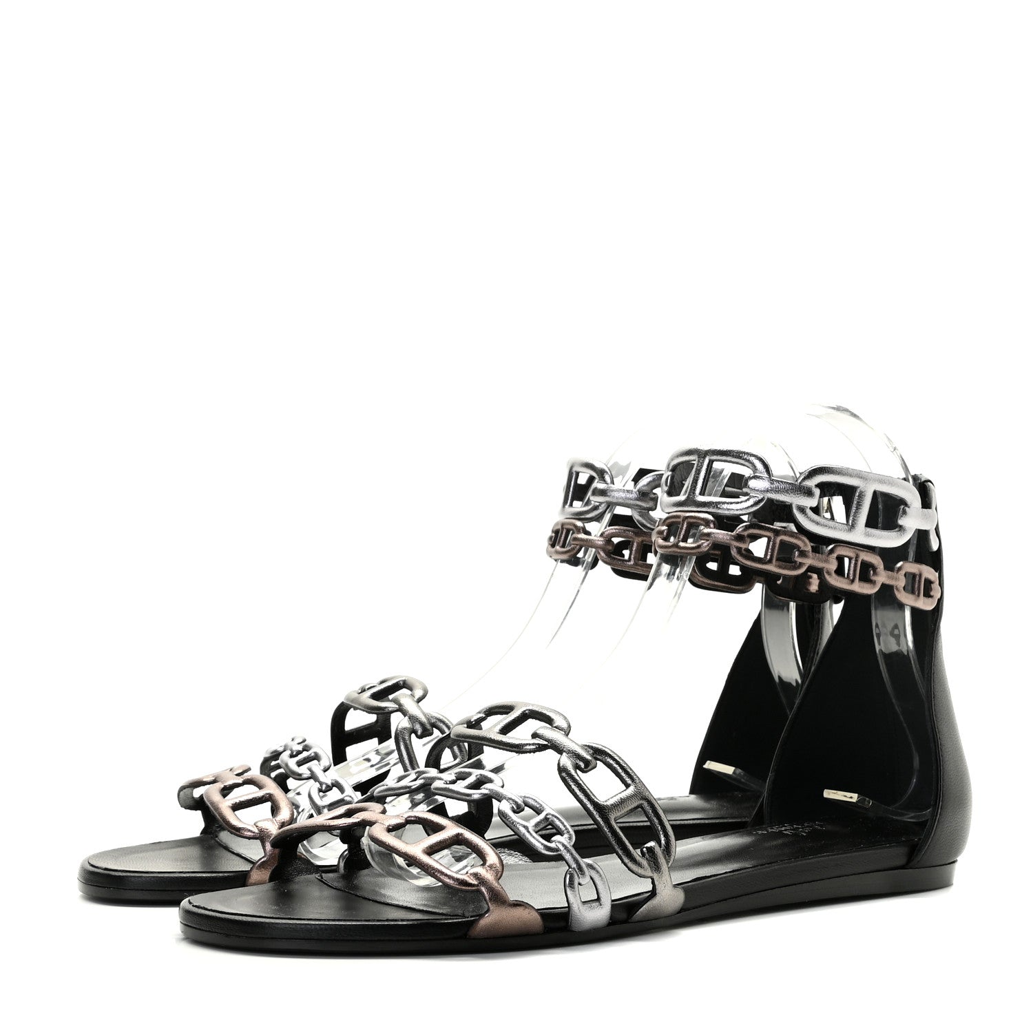 Hermes Nappa Venus Sandals 38 Multicolore Dore Vieilli 3 of 9