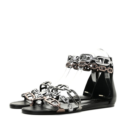 Hermes Nappa Venus Sandals 38 Multicolore Dore Vieilli 3 of 9