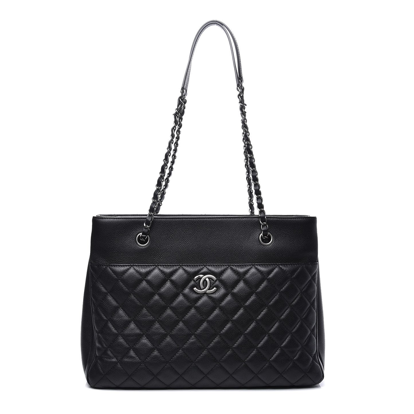 Caviar Quilted Urban Companion Shopping Tote Black