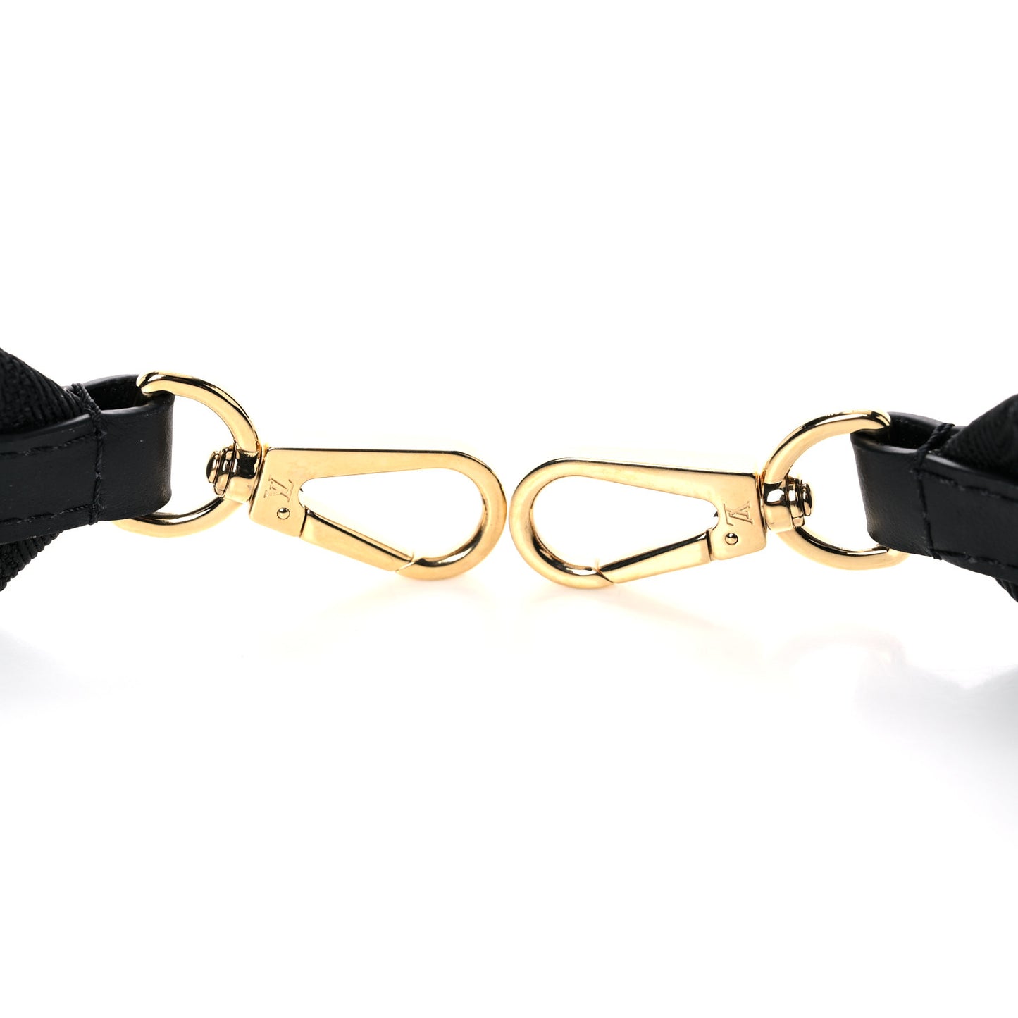 Nylon Calfskin Bubblegram Wallet Strap Black