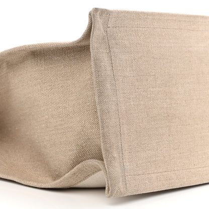 Saint Laurent Linen Calfskin Small Rive Gauche Tote Greggio Natural 9 of 16