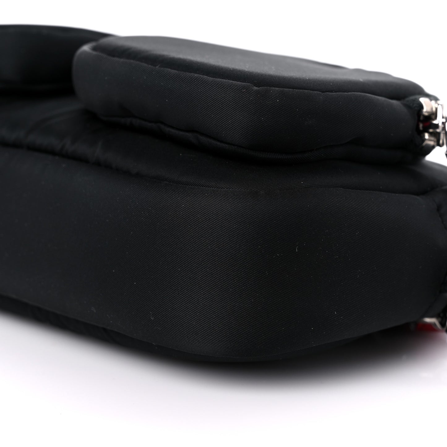 Tessuto Nylon Double Pocket Wristlet Pouch Black Fuoco