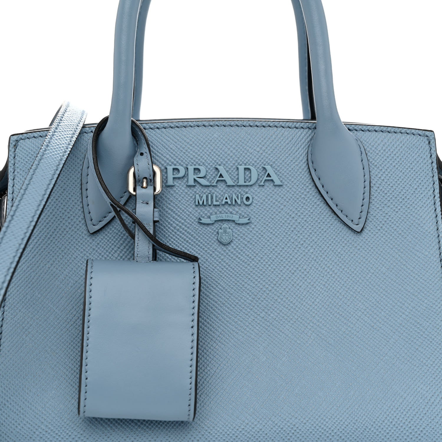 Prada Saffiano Cuir Calfskin Mini Monochrome Top Handle Tote Astrale 7 of 10