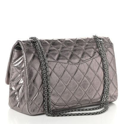 Chanel Metallic Aged Calfskin Quilted 2.55 Reissue 227 Flap Dark Silver 3 of 9