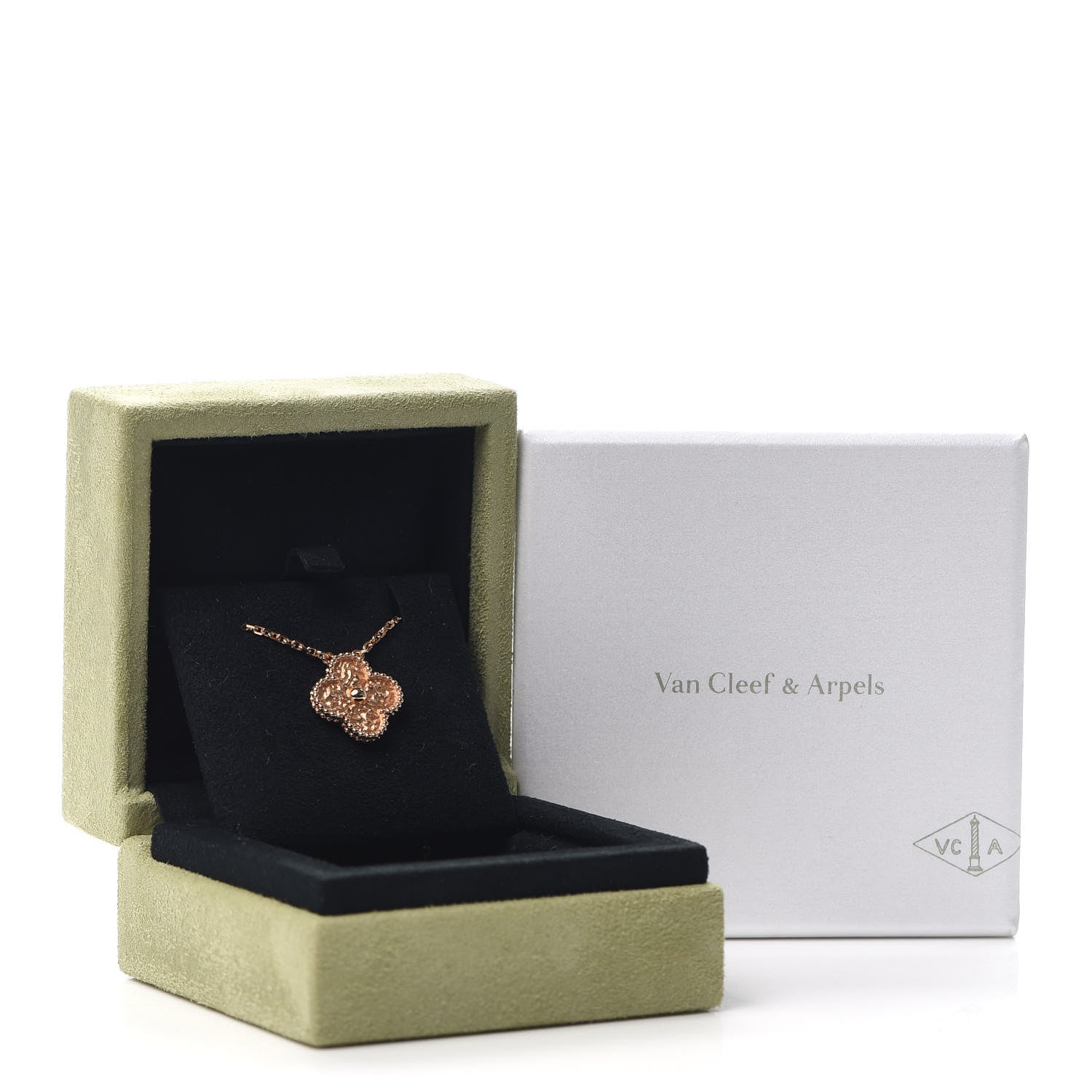 Van Cleef & Arpels 18K Rose Gold Vintage Alhambra Pendant Necklace 8 of 8