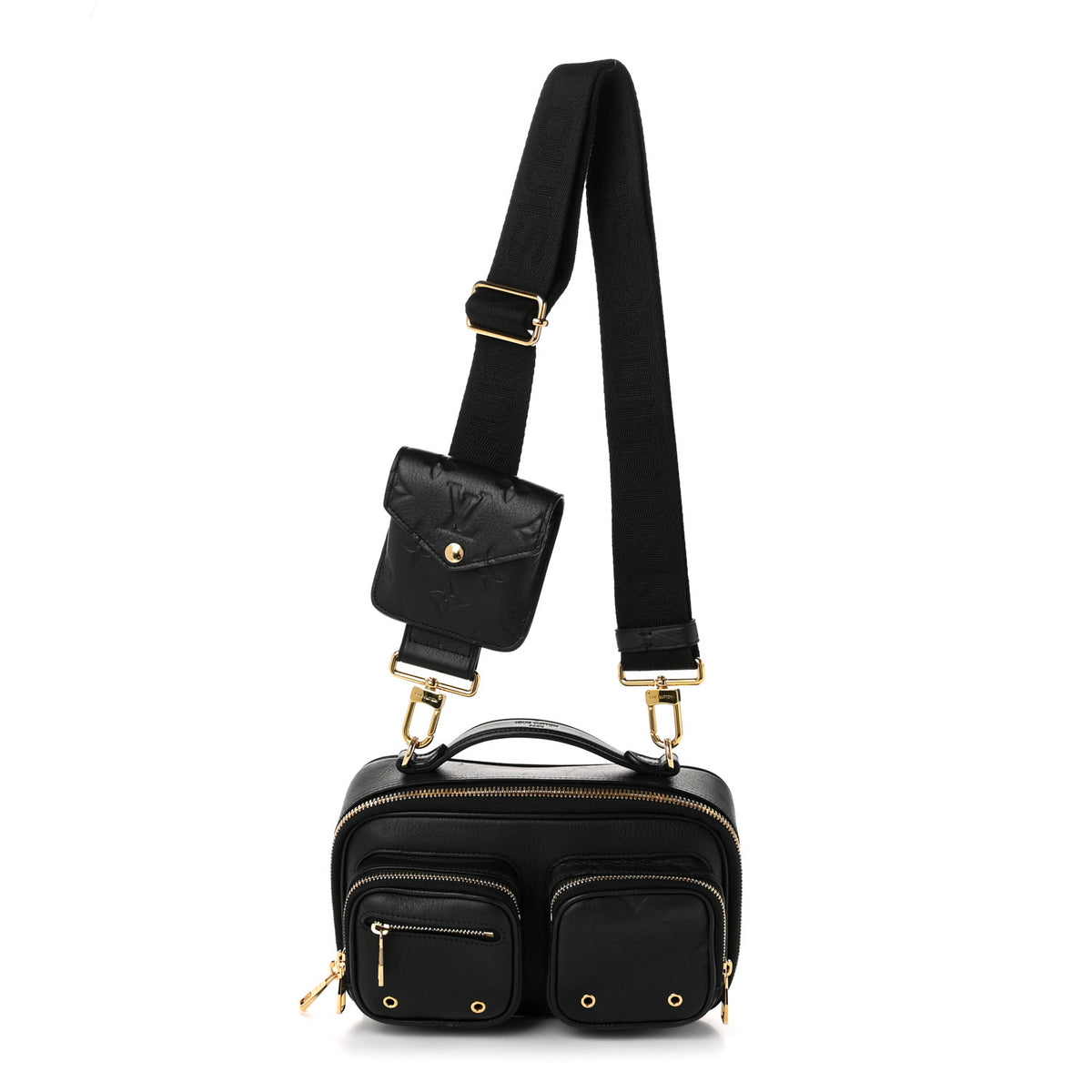 Louis Vuitton Calfskin Monogram Embossed Utility Crossbody Black 1 of 9