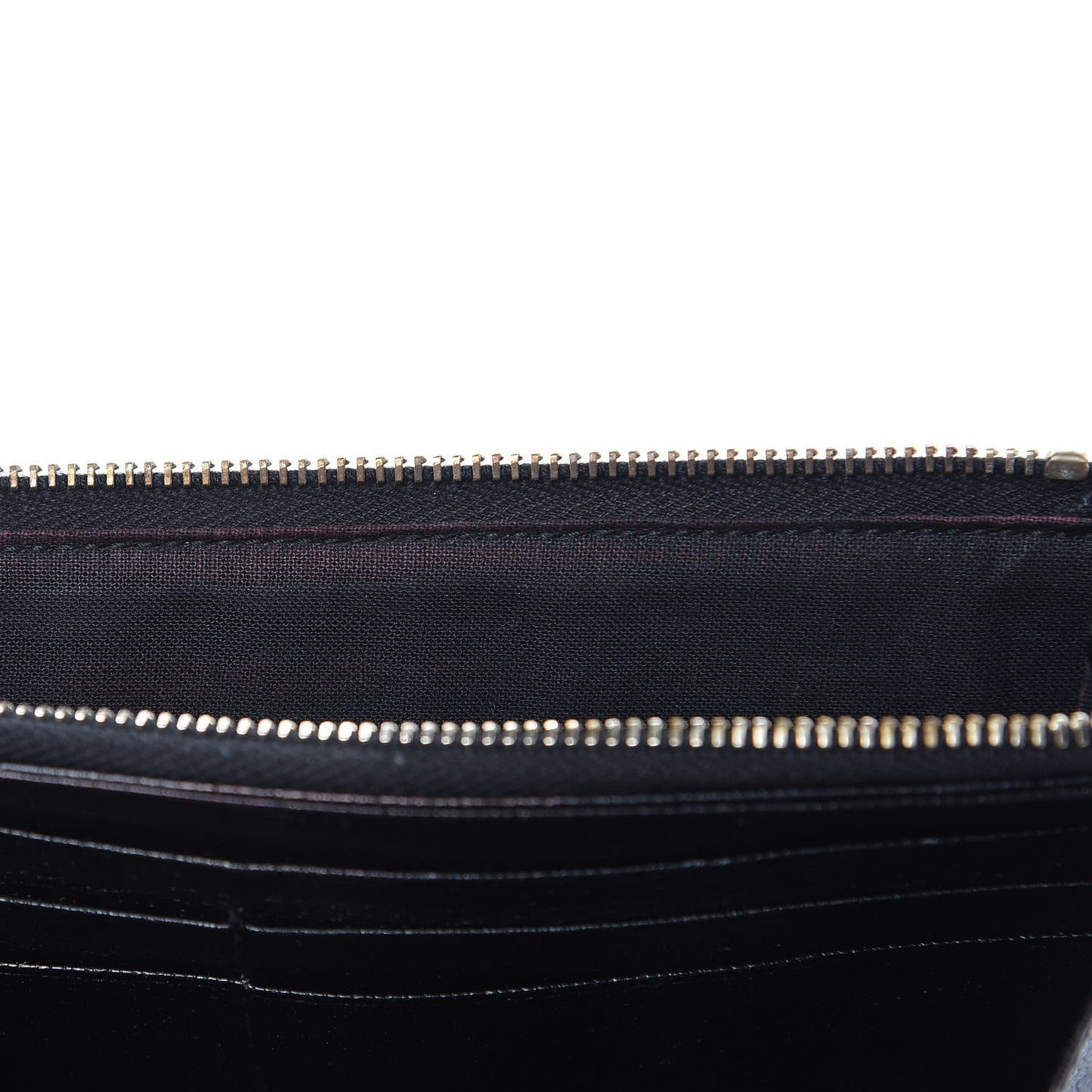 Chevre Gold Metallic Edge Hardware Money Wallet Black