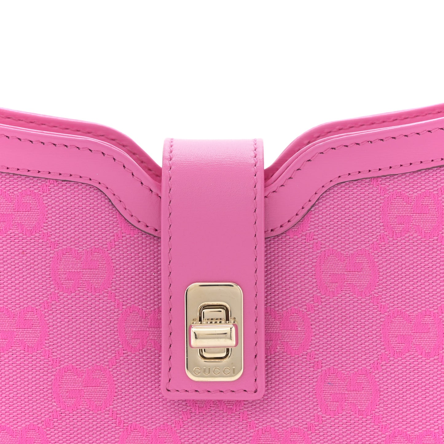 Calfskin Monogram Mini Moon Side Shoulder Bag Pink