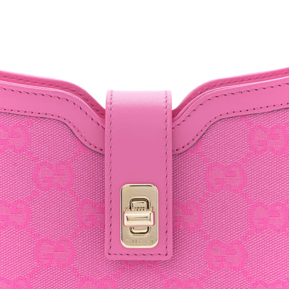 Gucci Calfskin Monogram Mini Moon Side Shoulder Bag Pink 8 of 10
