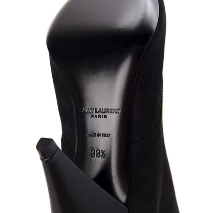 Saint Laurent Suede Kiki Lace-Up Ankle Boot 38.5 Black 8 of 10