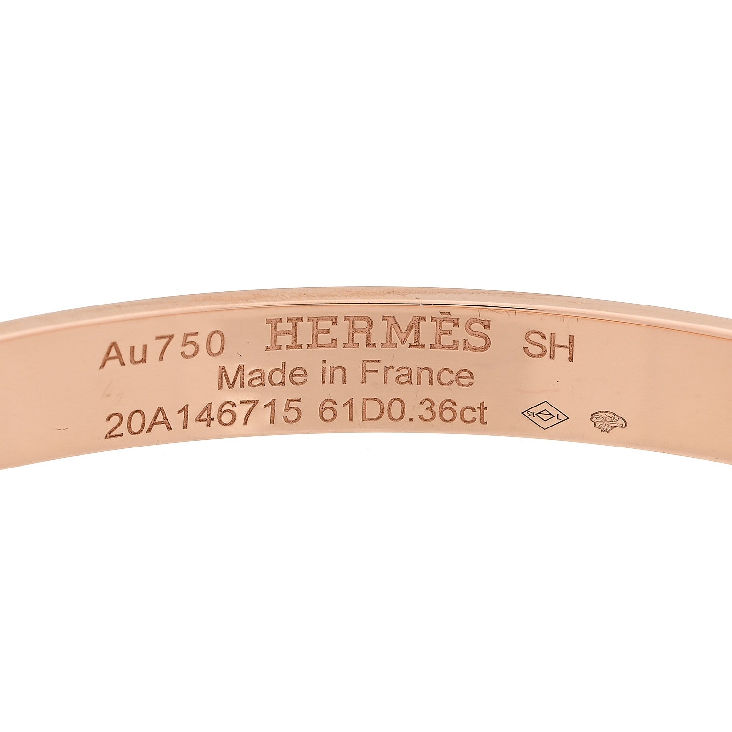 Hermes 18K Rose Gold Diamond PM Kelly Pave Bracelet SH 4 of 5