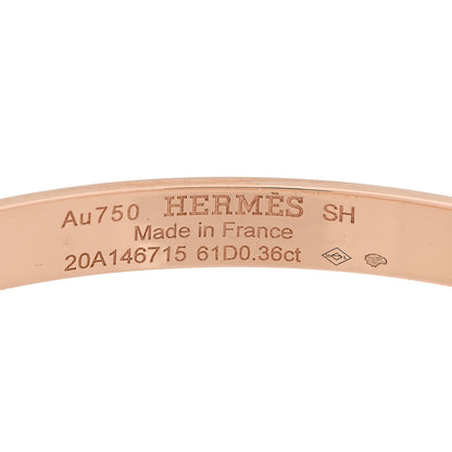 Hermes 18K Rose Gold Diamond PM Kelly Pave Bracelet SH 4 of 5