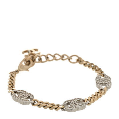 Chanel Crystal CC Chain Bracelet Gold Silver 1 of 4