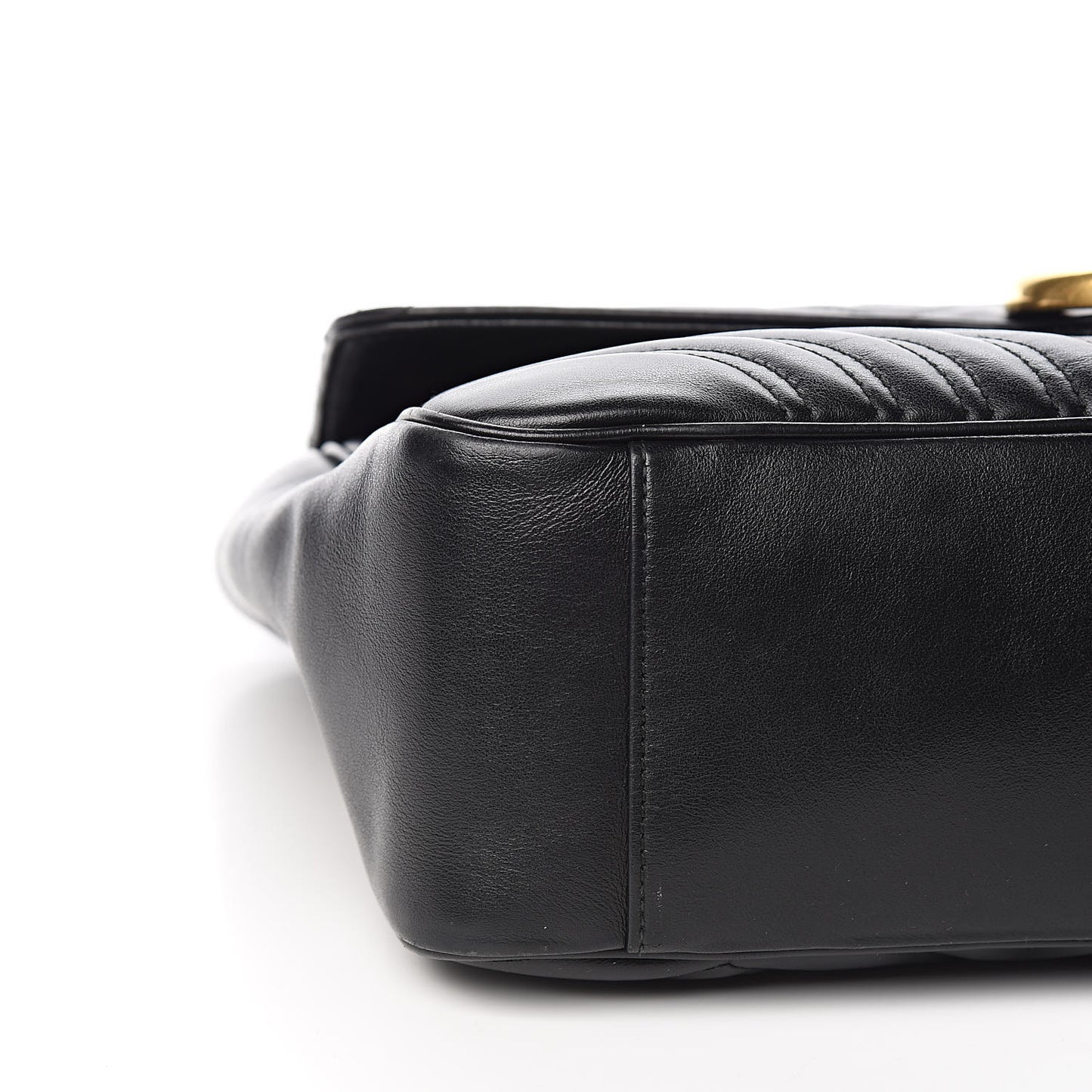 Calfskin Matelasse Large GG Marmont Shoulder Bag Black