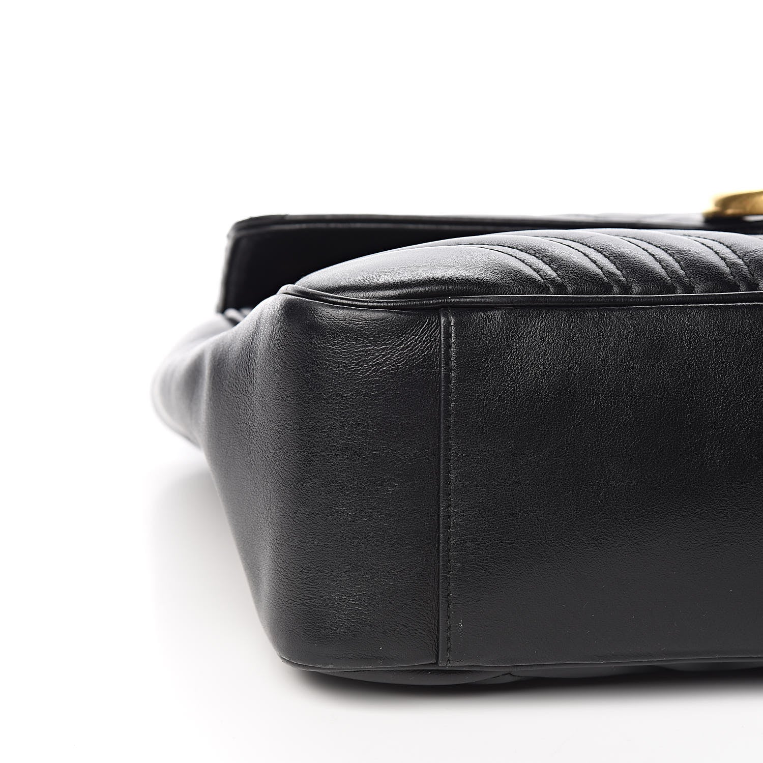 Gucci Calfskin Matelasse Large GG Marmont Shoulder Bag Black 12 of 14