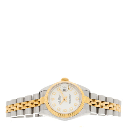 Rolex Stainless Steel 18K Yellow Gold Diamond 26mm Oyster Perpetual Datejust Watch Silver 69173 2 of 4