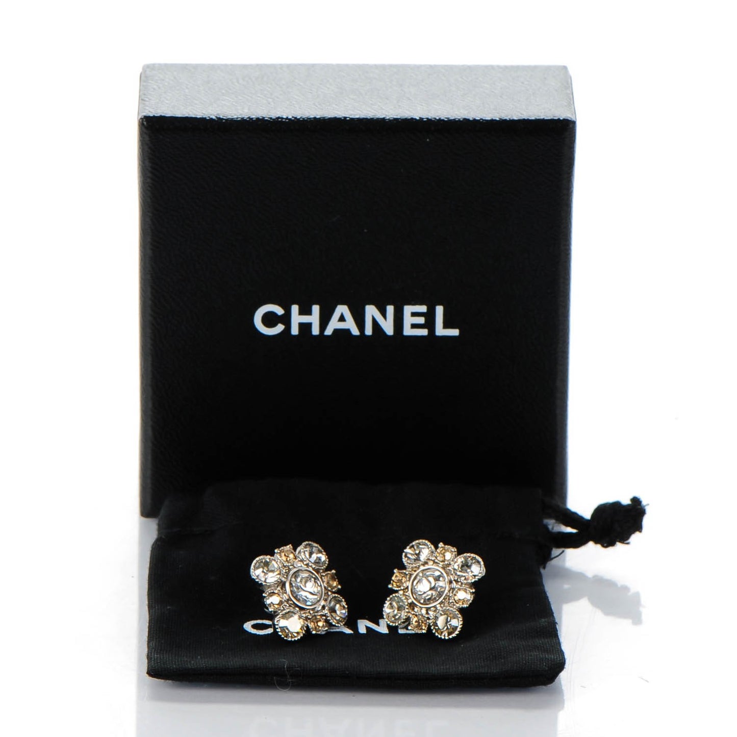 Crystal CC Earrings Silver