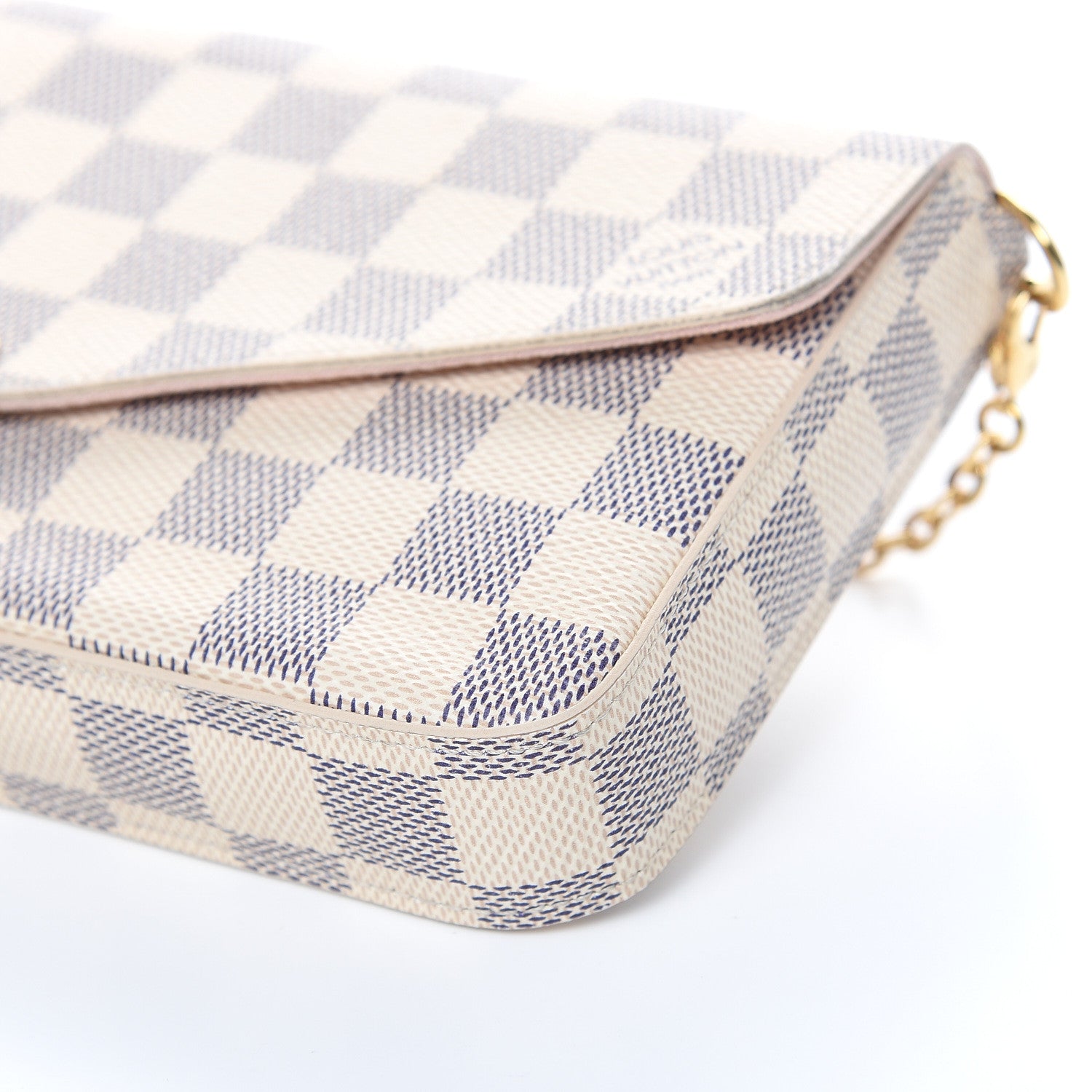 Louis Vuitton Damier Azur Pochette Felicie Chain Wallet Rose Ballerine 11 of 15