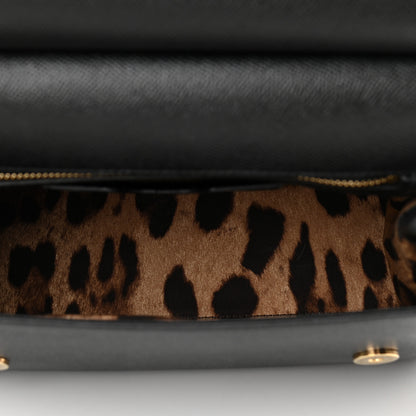 Dolce & Gabbana Dauphine Studded Medium DG Family Patch Miss Sicily Satchel Black 5 of 10