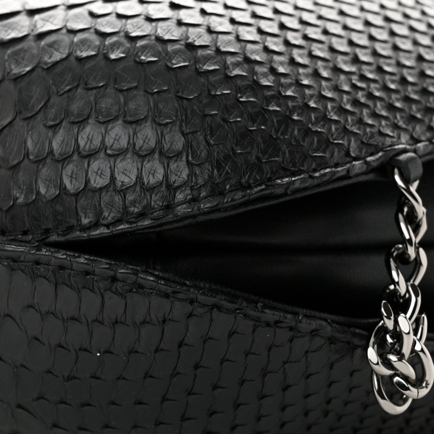 Chanel Snakeskin Calfskin Small Gabrielle Bucket Black 10 of 11