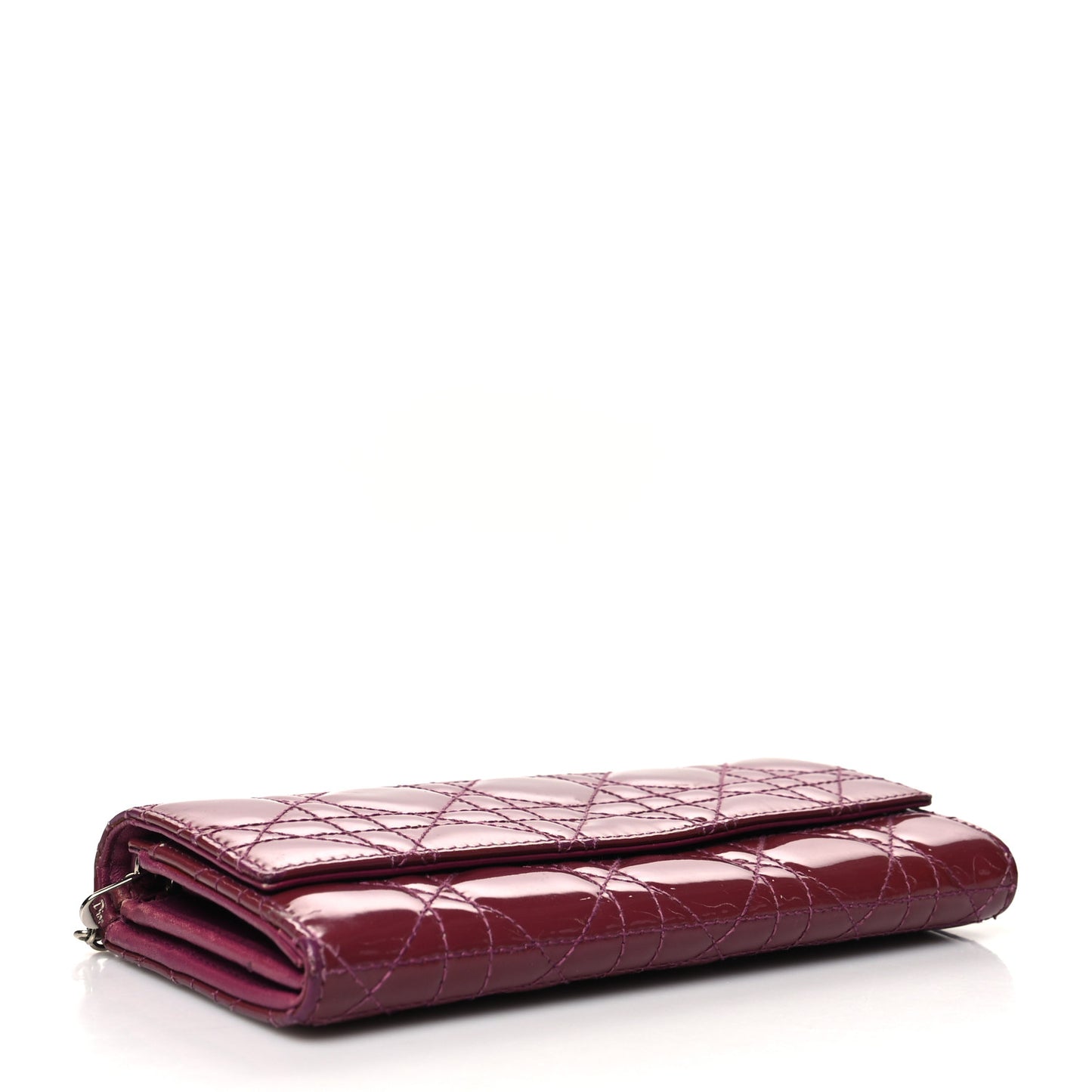 Patent Cannage Lady Dior Rendezvous Wallet On Chain Fuchsia