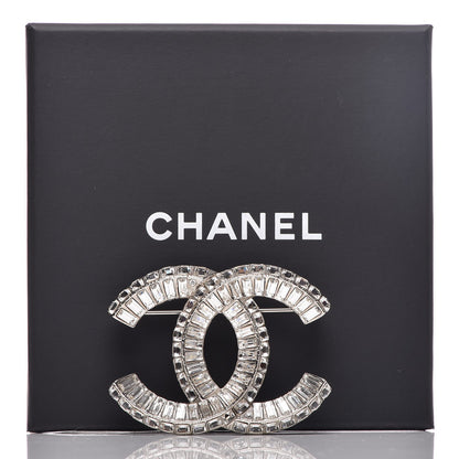 Chanel Baguette Crystal CC Brooch Silver 5 of 5