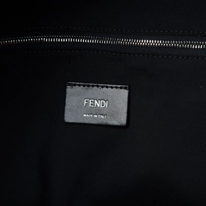 Fendi Nylon Vitello Liberty Vitello Dolce Monster Eyes Rounded Backpack Black Sunflower 7 of 9