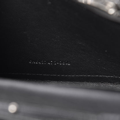 Saint Laurent Sheepskin Tri-Quilt Monogram Envelope Chain Wallet Black 8 of 11