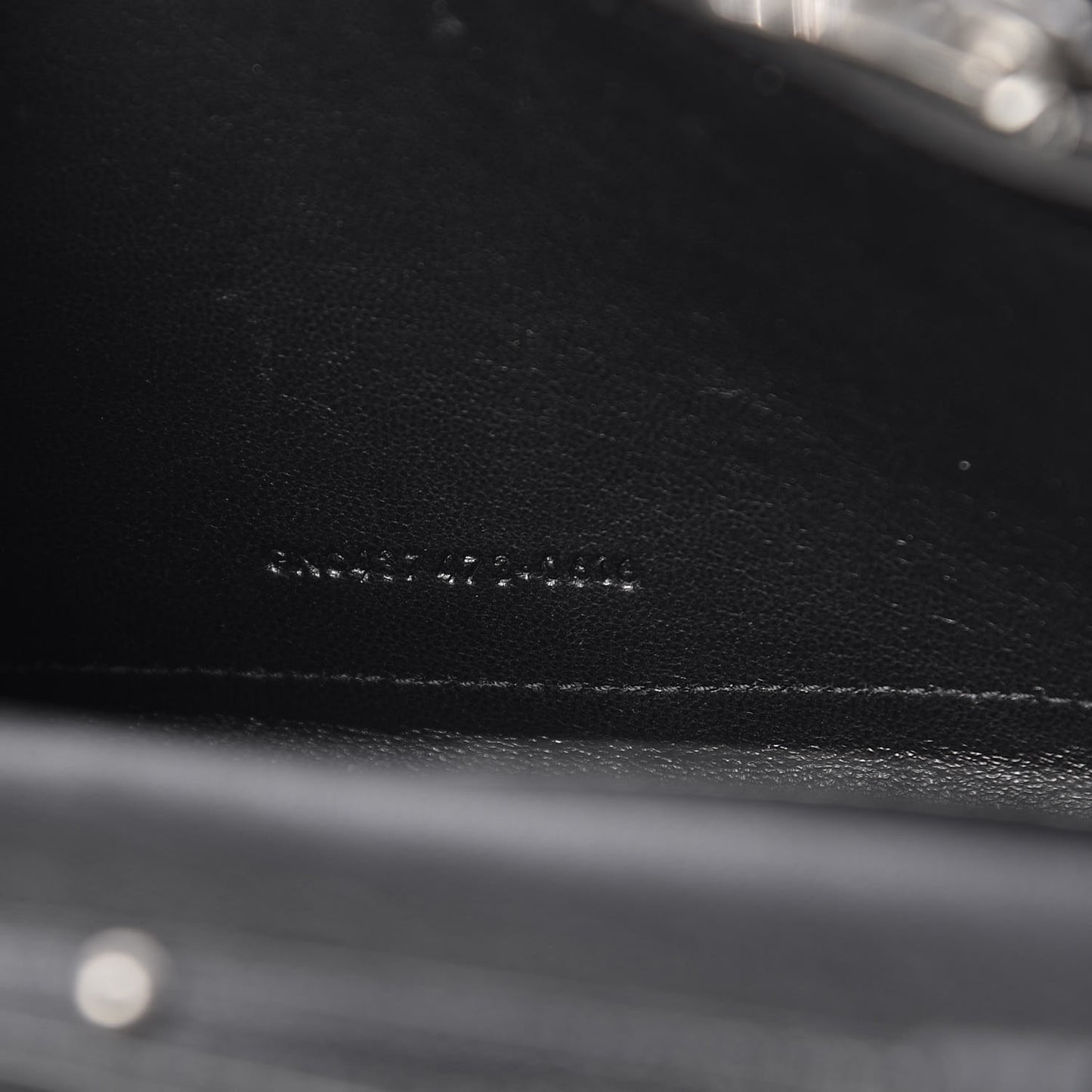 Sheepskin Tri-Quilt Monogram Envelope Chain Wallet Black