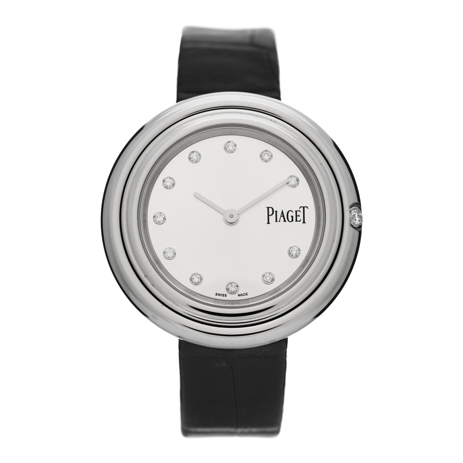 Piaget Stainless Steel Alligator Diamond 33mm Possession Quartz Watch 1 of 6