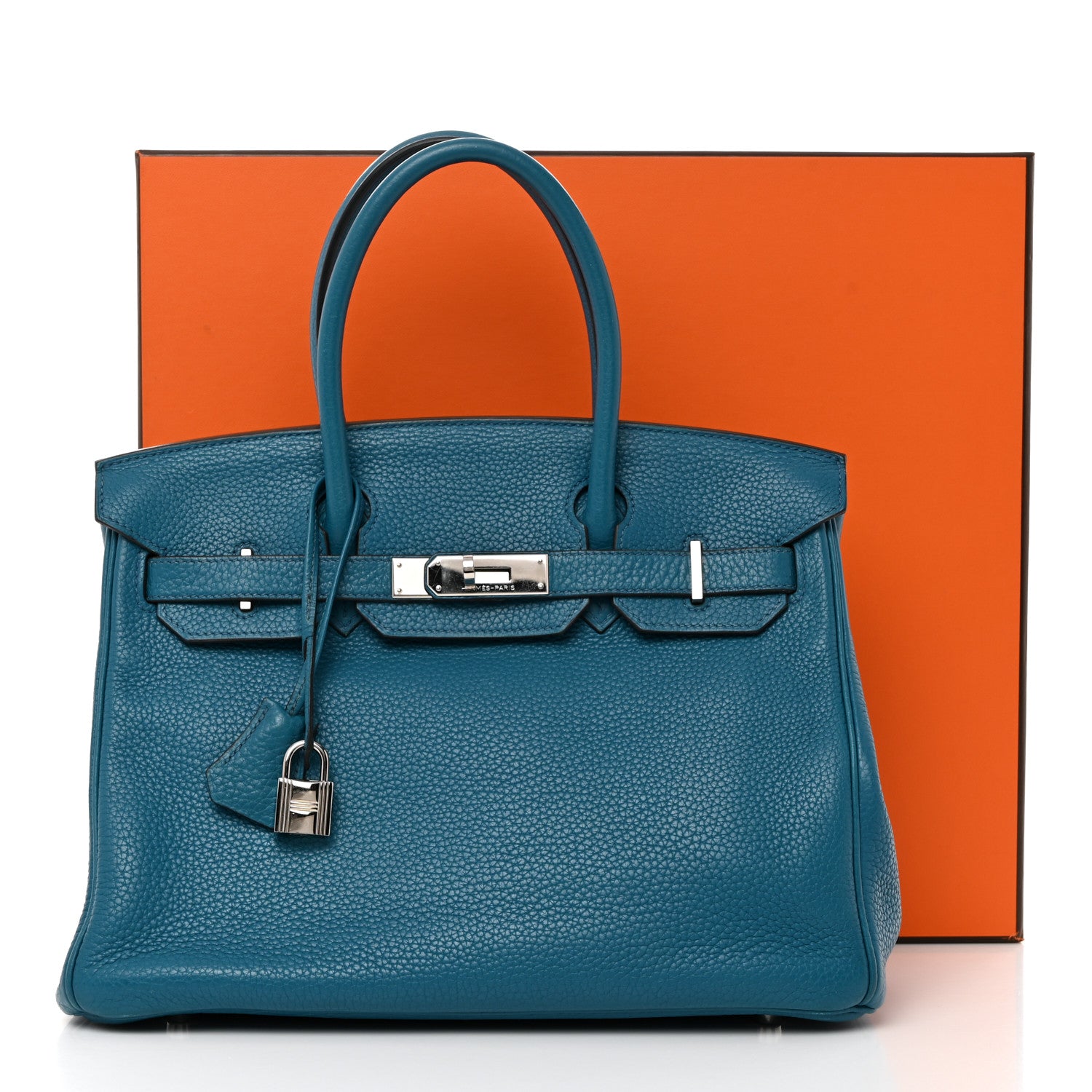 Hermes Taurillon Clemence Birkin 30 Bleu Izmir 18 of 18
