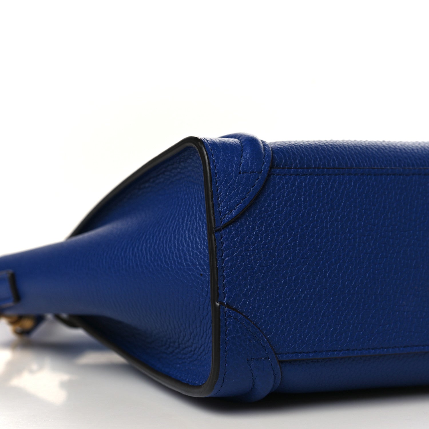 Celine Drummed Calfskin Nano Luggage Indigo 8 of 9