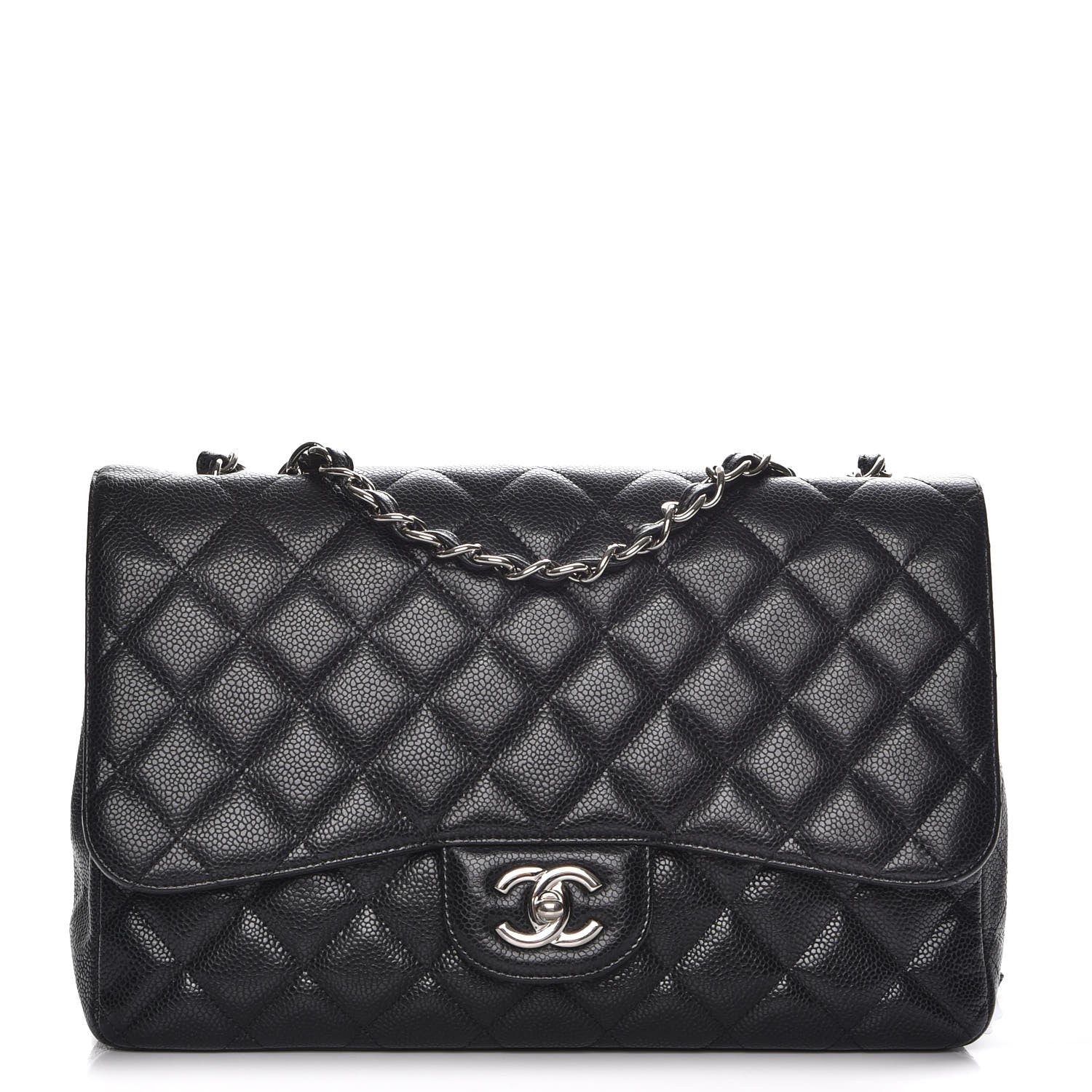 Chanel Caviar Quilted Jumbo Single Flap Black 1 of 9