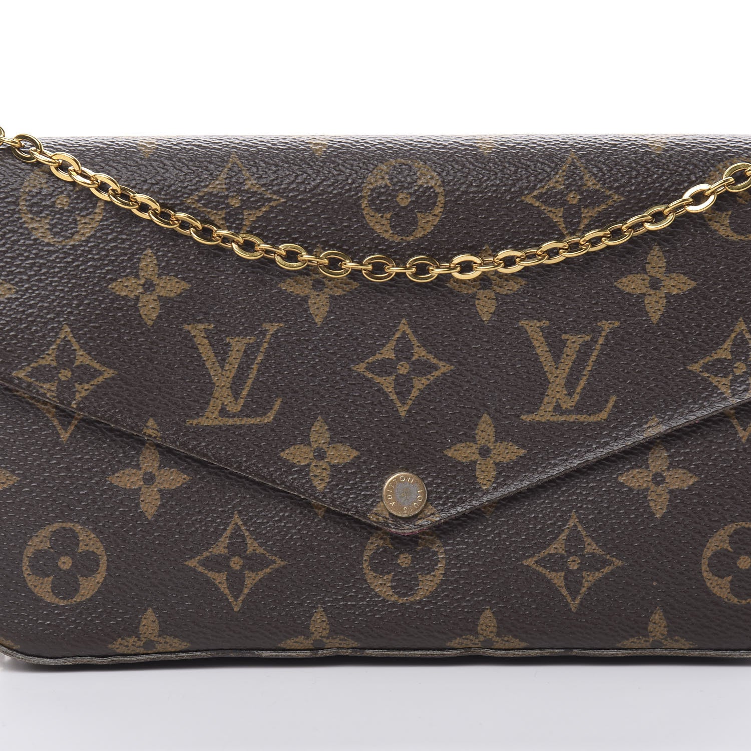 Louis Vuitton Monogram Pochette Felicie Chain Wallet Fuchsia 10 of 24