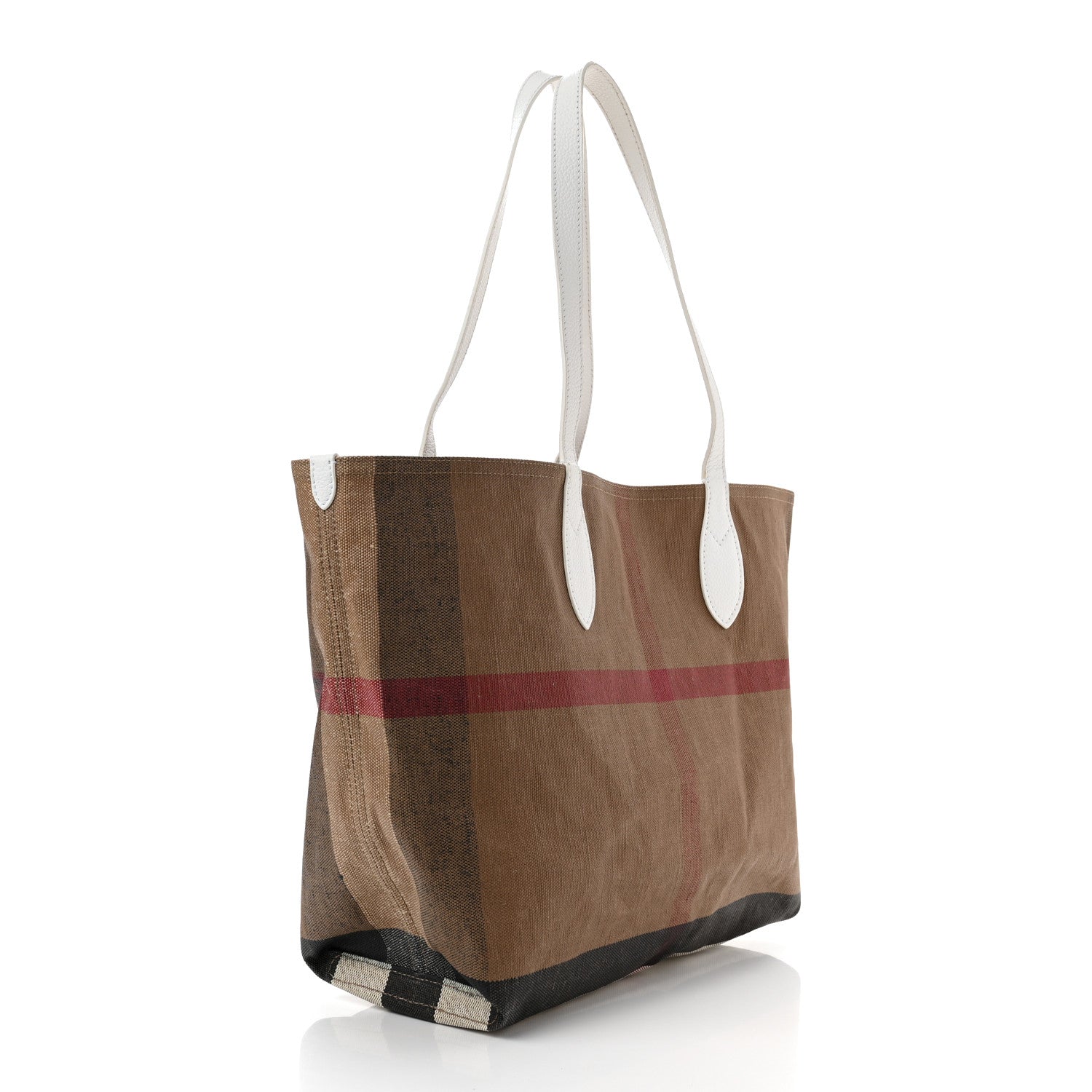 Burberry Coated Canvas Mega Check Medium Doodle Tote White 3 of 10