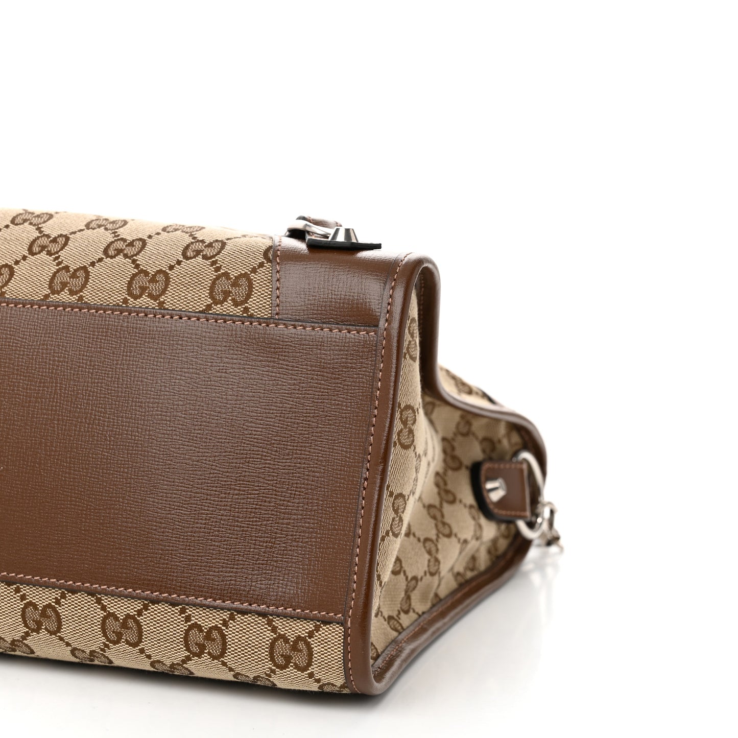 X GUCCI GG Monogram Azalea Calfskin Neo Classic Silver Hardware Medium City Beige Ebony Brown Sugar