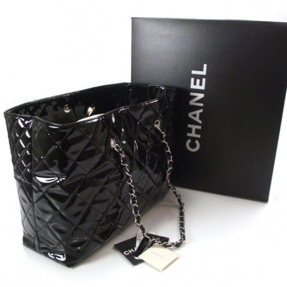 Chanel Patent Quilted Large Tote Black 3 of 12