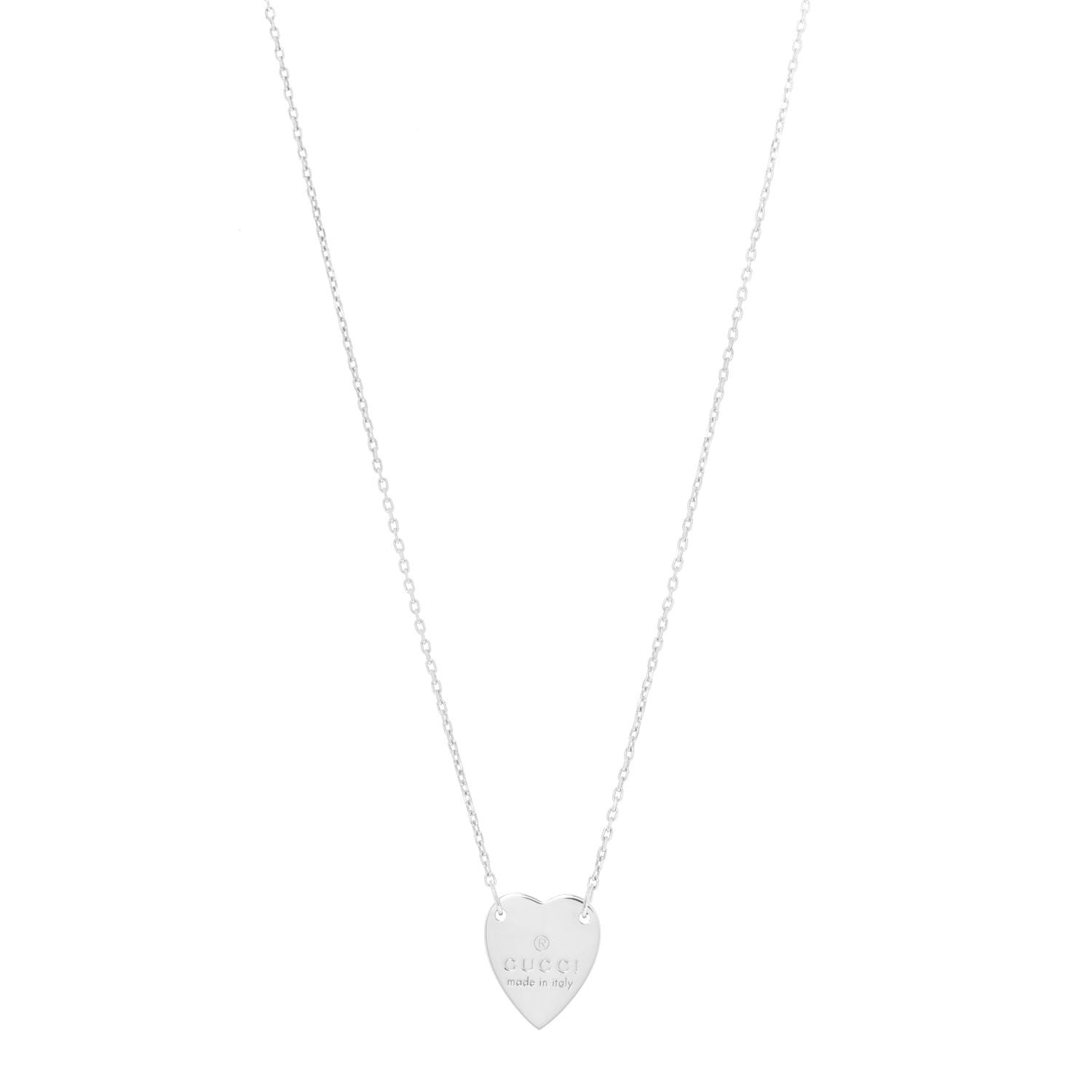 Gucci Sterling Silver Trademark Heart Pendant Necklace 1 of 5