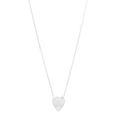 Gucci Sterling Silver Trademark Heart Pendant Necklace 1 of 5