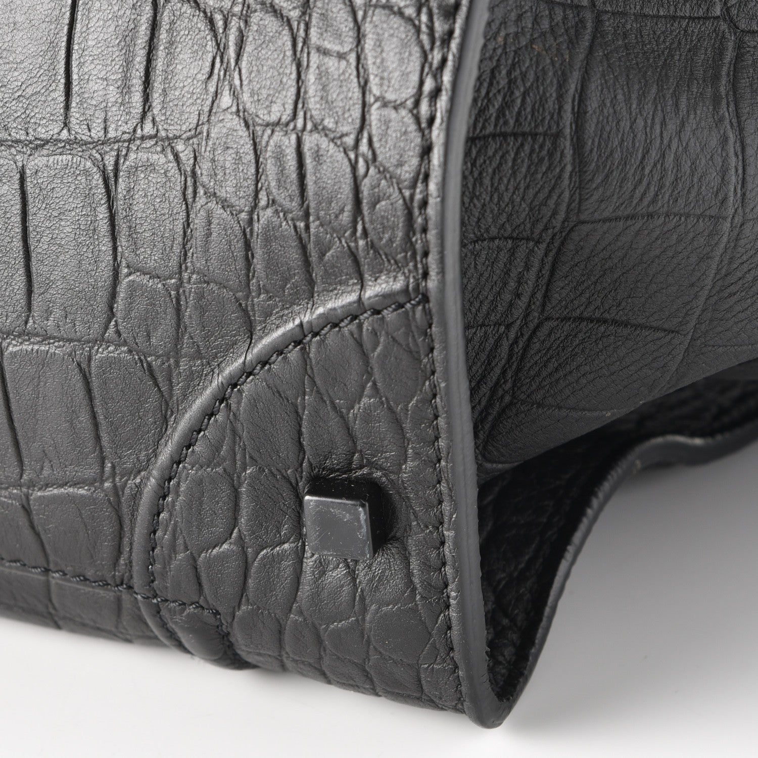 Celine Crocodile Embossed Calfskin Large Phantom Luggage Black 14 of 14