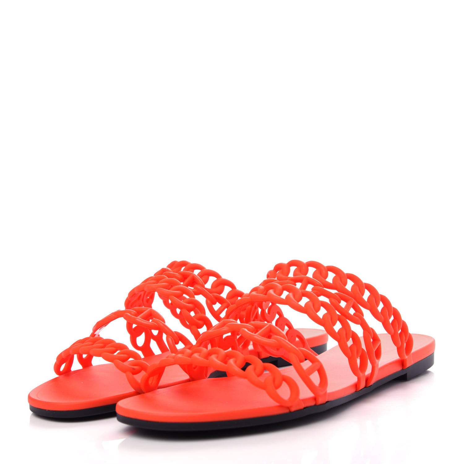 Hermes Rubber Chaine d'Ancre Nude Sandals 38 Pavot 3 of 11