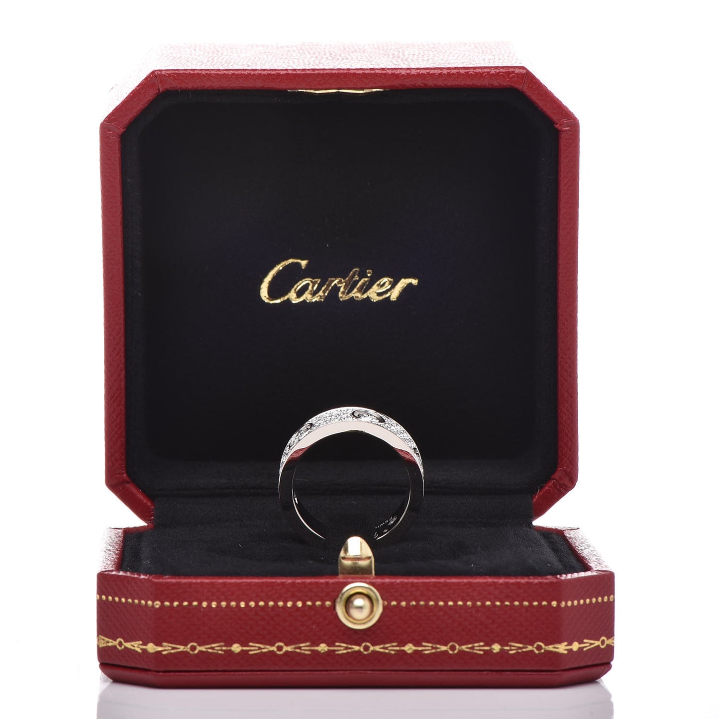 18K White Gold Diamond LOVE Paved Ring 54 6.75